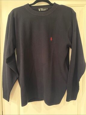 Polo by Ralph Lauren Navy Crewneck Sweater with Red Pony